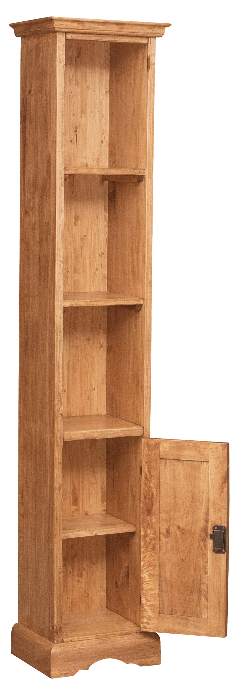 Biscottini Piccola libreria in legno massello di tiglio finitura naturale L40xPR30xH196 cm. Made in Italy
