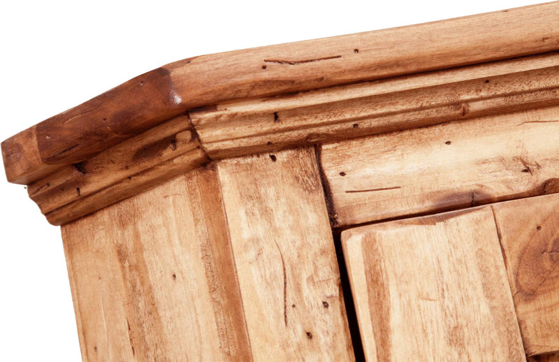 Biscottini Angoliera Country in legno massello di tiglio finitura naturale L50xPR50xH184 cm. Made in Italy