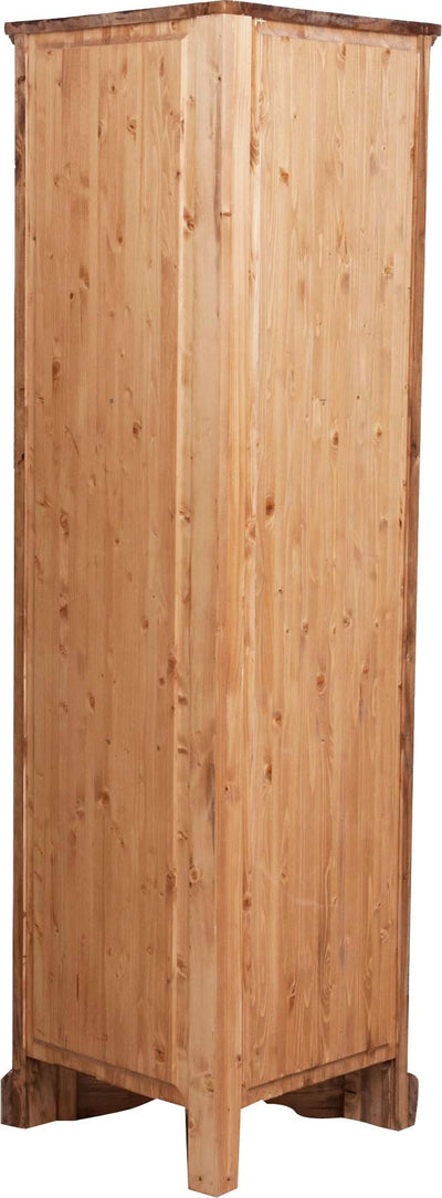 Biscottini Angoliera Country in legno massello di tiglio finitura naturale L50xPR50xH184 cm. Made in Italy