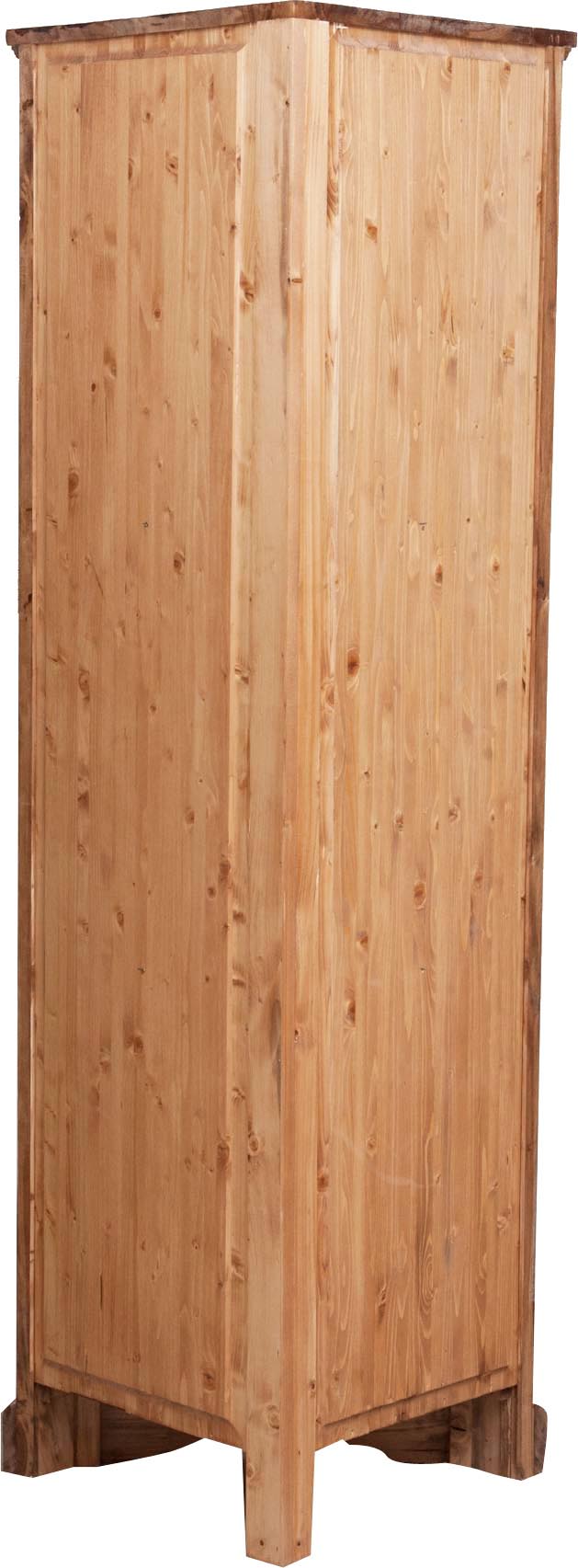 Biscottini Angoliera Country in legno massello di tiglio finitura naturale L50xPR50xH184 cm. Made in Italy