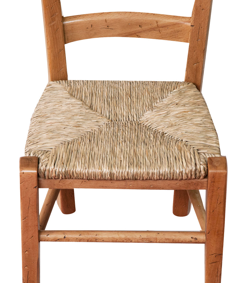 Biscottini Sedia baby in legno massello di faggio con seduta in paglia L30xPR29xH50 cm Made in Italy