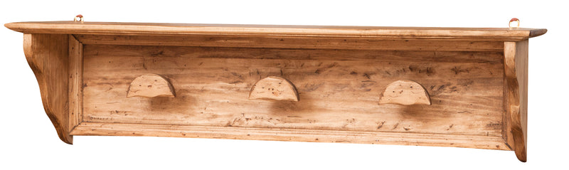 Biscottini Attaccapanni mensola in legno massello di tiglio finitura naturale Made in Italy