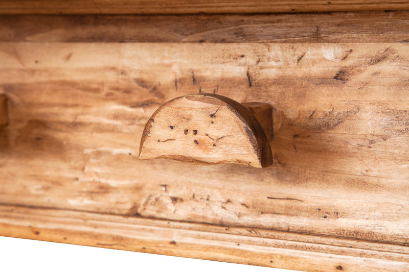 Biscottini Attaccapanni mensola in legno massello di tiglio finitura naturale Made in Italy