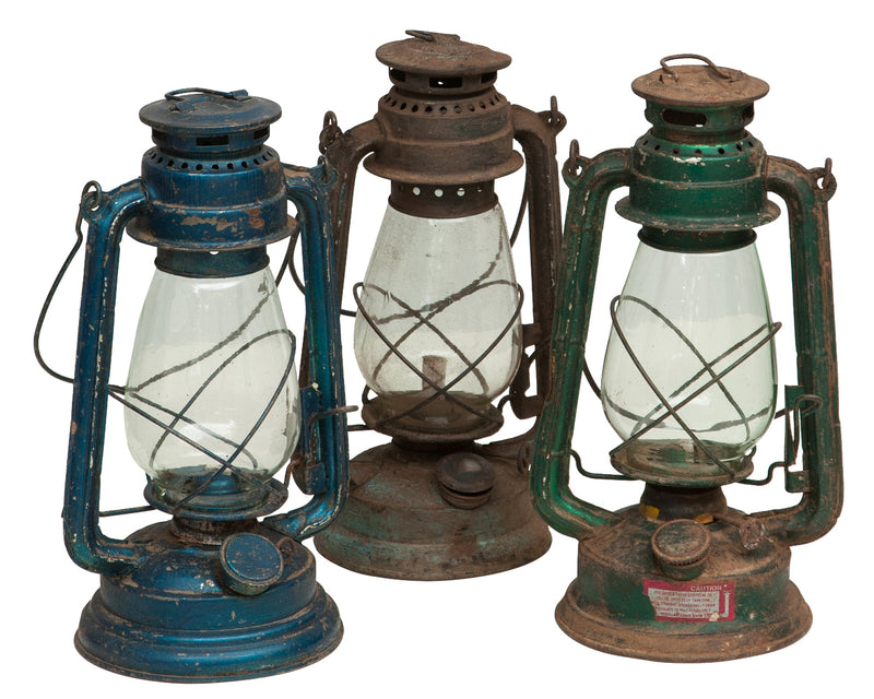 Biscottini Vecchia lanterna miniera a petrolio in metallo L15xPR15xH32 cm finiture assortite