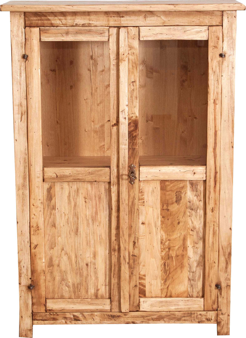 Biscottini Vetrinetta Country in legno massello di tiglio finitura naturale L68xPR25xH98 cm. Made in Italy