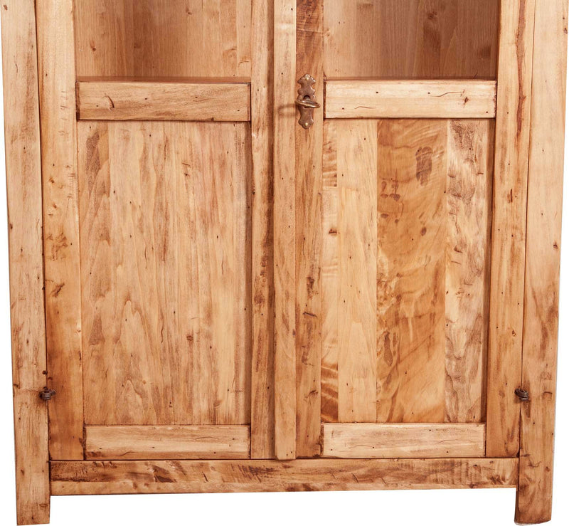 Biscottini Vetrinetta Country in legno massello di tiglio finitura naturale L68xPR25xH98 cm. Made in Italy