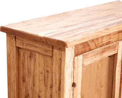 Biscottini Vetrinetta Country in legno massello di tiglio finitura naturale L68xPR25xH98 cm. Made in Italy