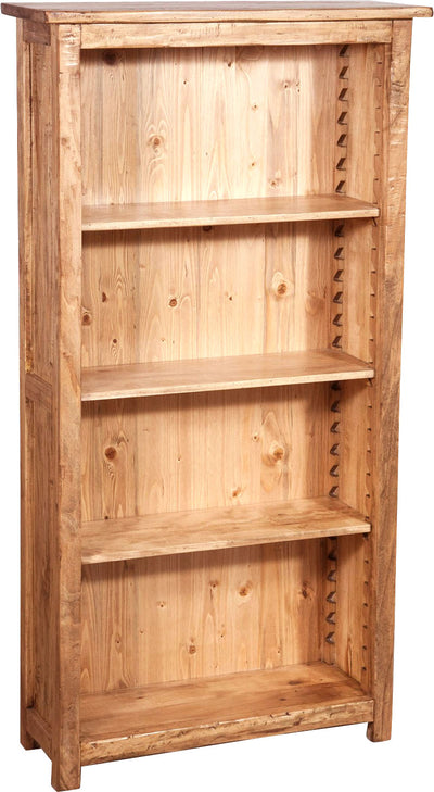 Biscottini Piccola libreria Country in legno massello di tiglio finitura naturale L68xPR25xH130 cm. Made in Italy