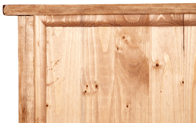 Biscottini Vetrina Country in legno massello di tiglio finitura naturale L68xPR25xH130 cm. Made in Italy