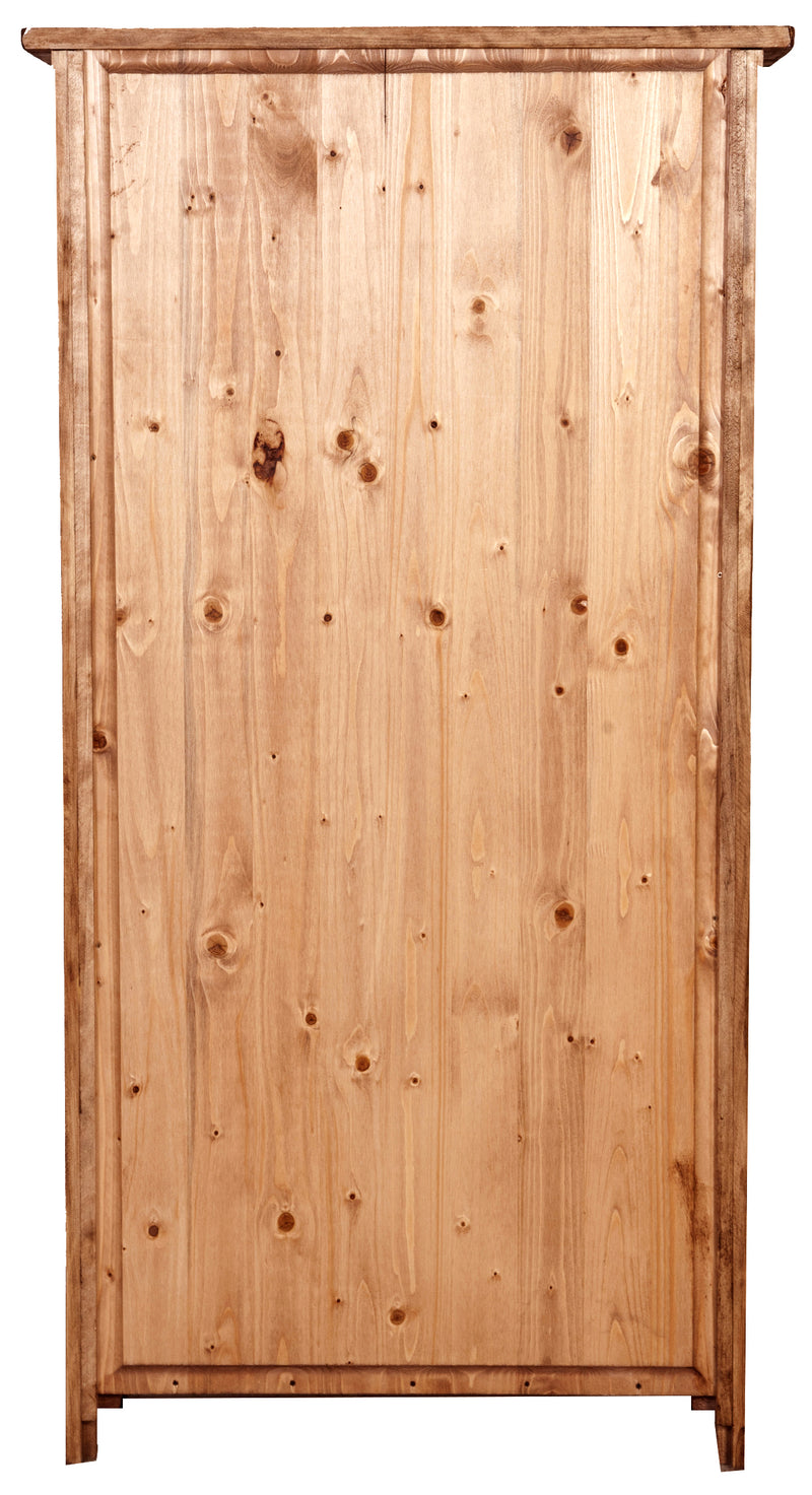 Biscottini Vetrina Credenza Country in legno massello di tiglio finitura naturale L68xPR25xH130 cm. Made in Italy