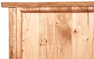 Biscottini Vetrina Credenza Country in legno massello di tiglio finitura naturale L68xPR25xH130 cm. Made in Italy