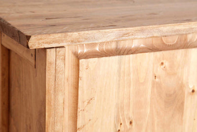 Biscottini Vetrina Credenza Country in legno massello di tiglio finitura naturale L68xPR25xH130 cm. Made in Italy