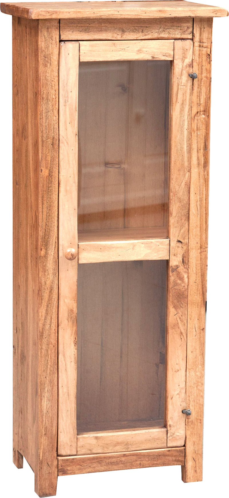 Biscottini Vetrinetta Country in legno massello di tiglio finitura naturale. Made in Italy