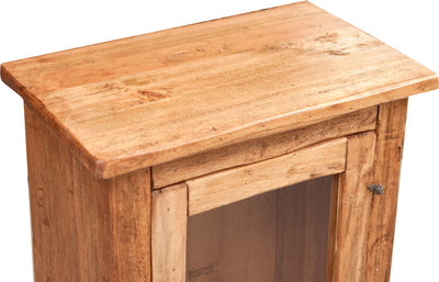 Biscottini Vetrinetta Country in legno massello di tiglio finitura naturale. Made in Italy