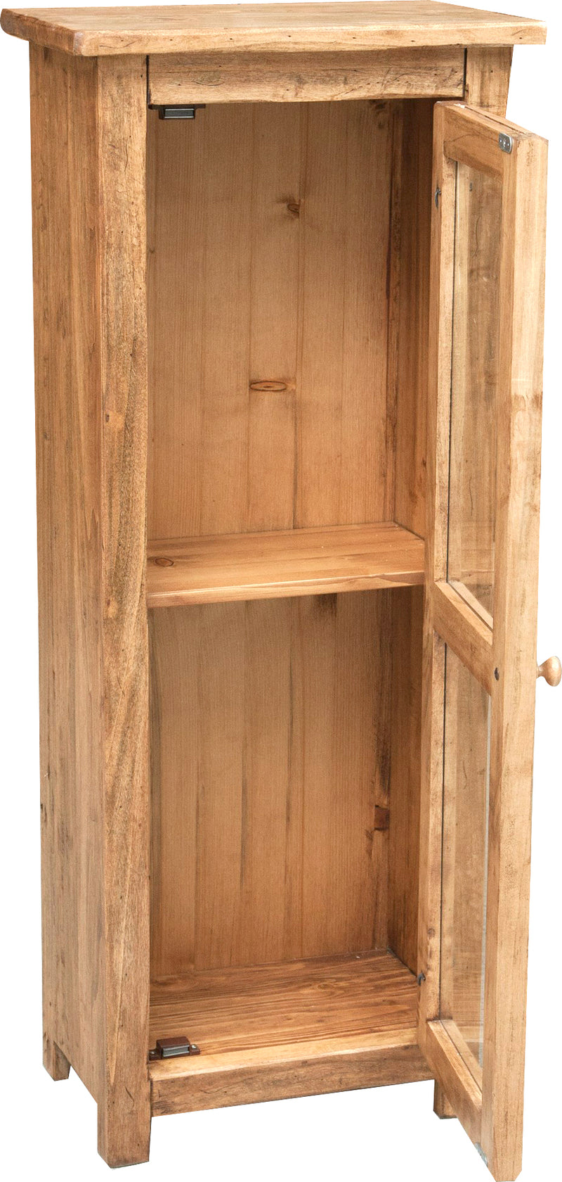 Biscottini Vetrinetta Country in legno massello di tiglio finitura naturale. Made in Italy