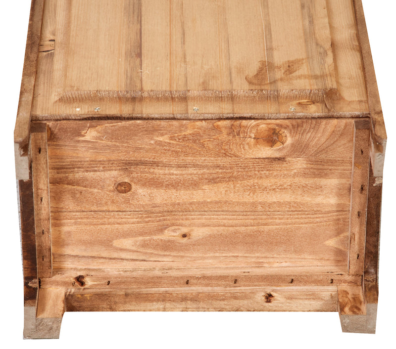 Biscottini Vetrinetta Country in legno massello di tiglio finitura naturale. Made in Italy