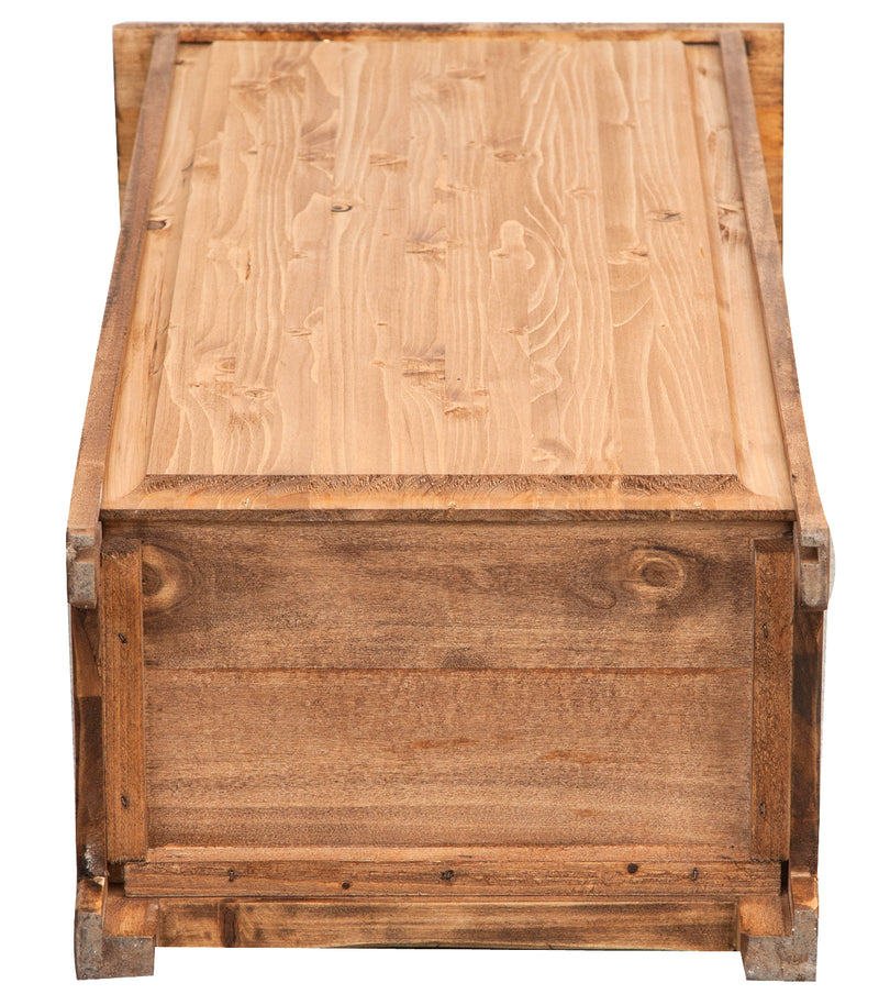 Biscottini Piccola libreria Country in legno massello di tiglio finitura naturale L40xPR25xH98 cm. Made in Italy