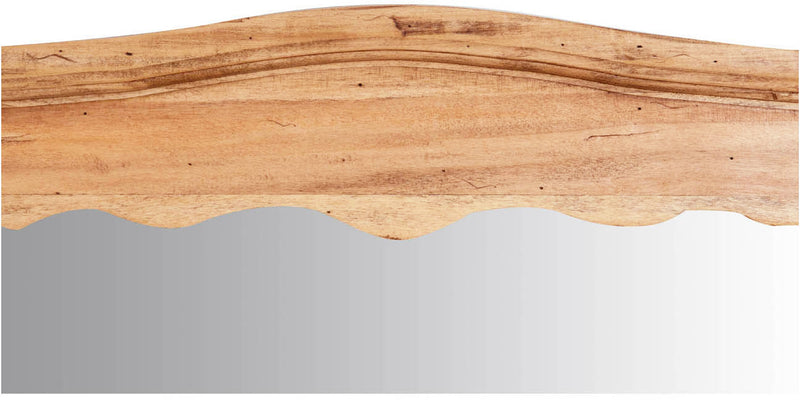 Biscottini Specchiera a muro in legno massello di tiglio finitura naturale L90xPR5xH83 cm Made in Italy