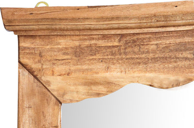 Biscottini Specchiera a muro in legno massello di tiglio finitura naturale L90xPR5xH83 cm Made in Italy