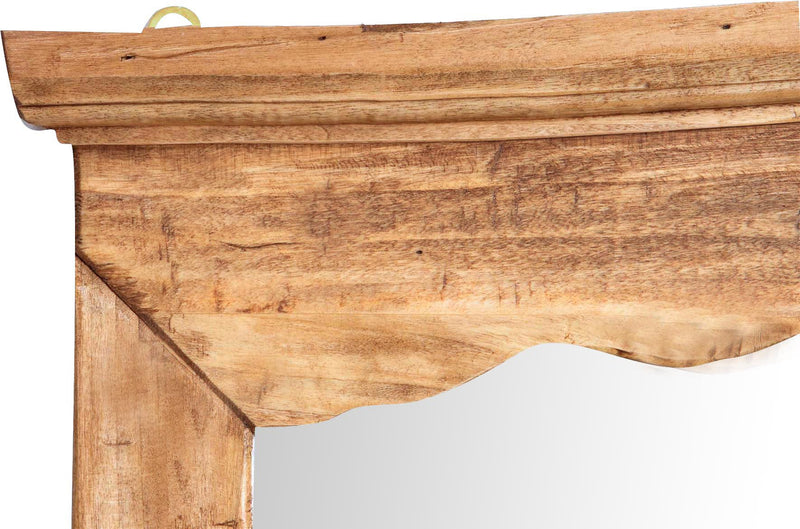 Biscottini Specchiera a muro in legno massello di tiglio finitura naturale L90xPR5xH83 cm Made in Italy