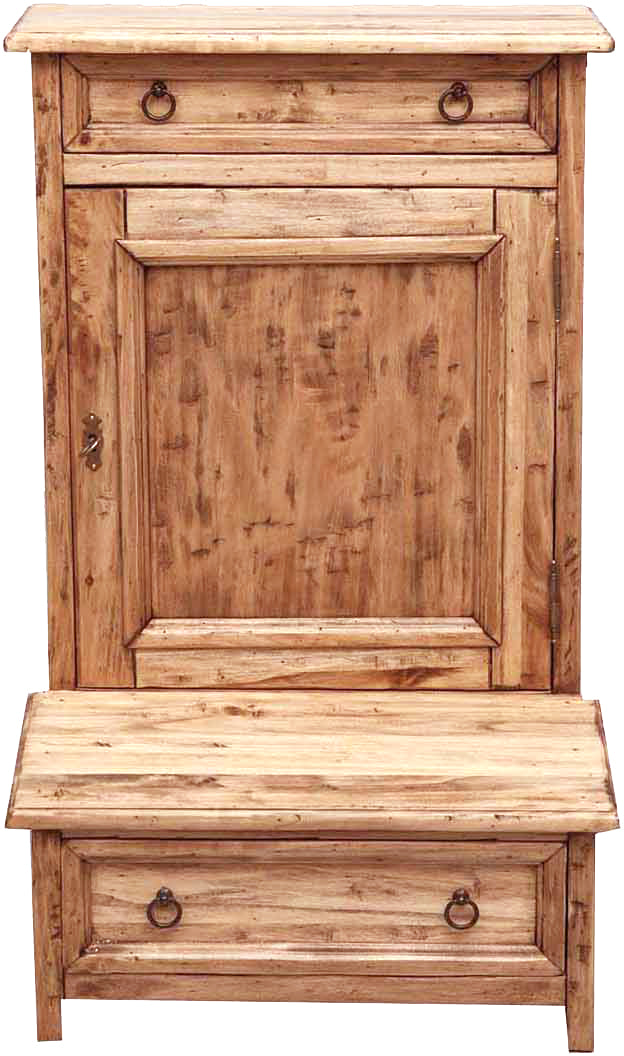 Biscottini Inginocchiatoio in legno massello di tiglio finitura naturale L60xPR47xH96 cm. Made in Italy