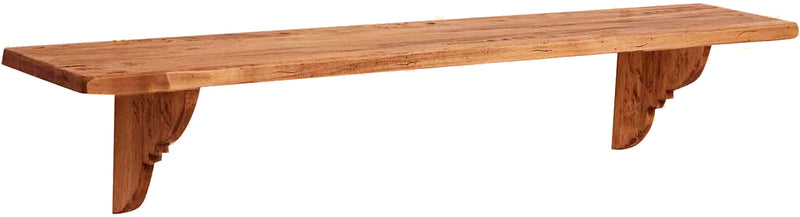 Biscottini Mensola da parete in legno massello di tiglio finitura naturale L120xPR22xH22 cm Made in Italy