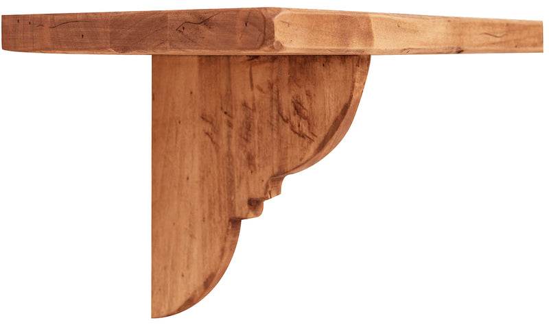 Biscottini Mensola da parete in legno massello di tiglio finitura naturale L120xPR22xH22 cm Made in Italy