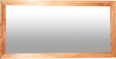 Biscottini Specchiera a muro rettangolare in legno massello di tiglio finitura naturale L100xPR3xH200 cm Made in Italy