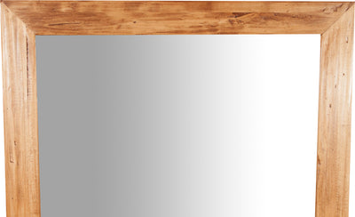 Biscottini Specchiera a muro rettangolare in legno massello di tiglio finitura naturale L100xPR3xH200 cm Made in Italy