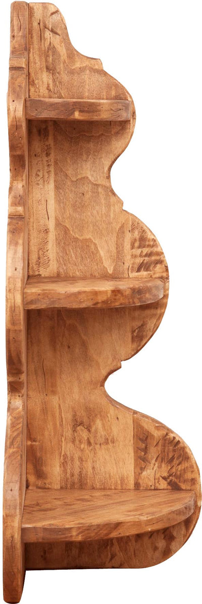 Biscottini Mensola angolare da parete in legno massello d tiglio finitura naturale L22xPR22xH61 cm Made in Italy