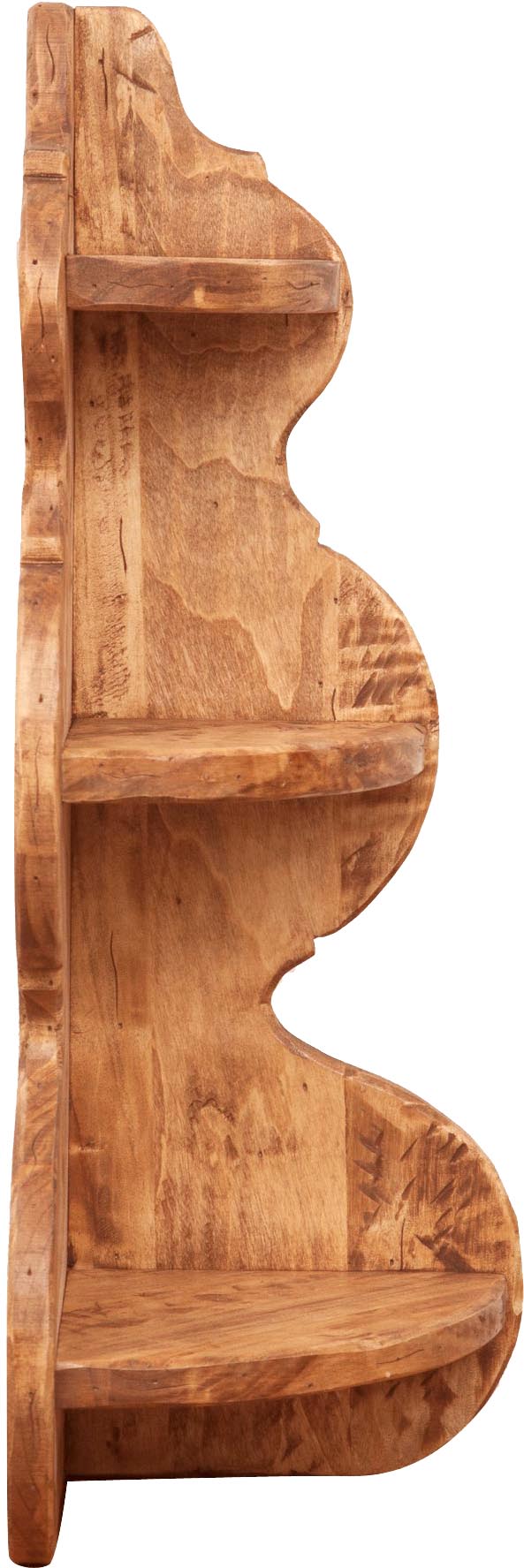 Biscottini Mensola angolare da parete in legno massello d tiglio finitura naturale L22xPR22xH61 cm Made in Italy