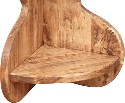 Biscottini Mensola angolare da parete in legno massello d tiglio finitura naturale L22xPR22xH61 cm Made in Italy