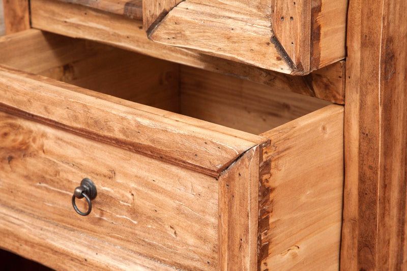 Biscottini Mobile cassettiera a scala Country in legno massello di tiglio finitura naturale - D Made in Italy