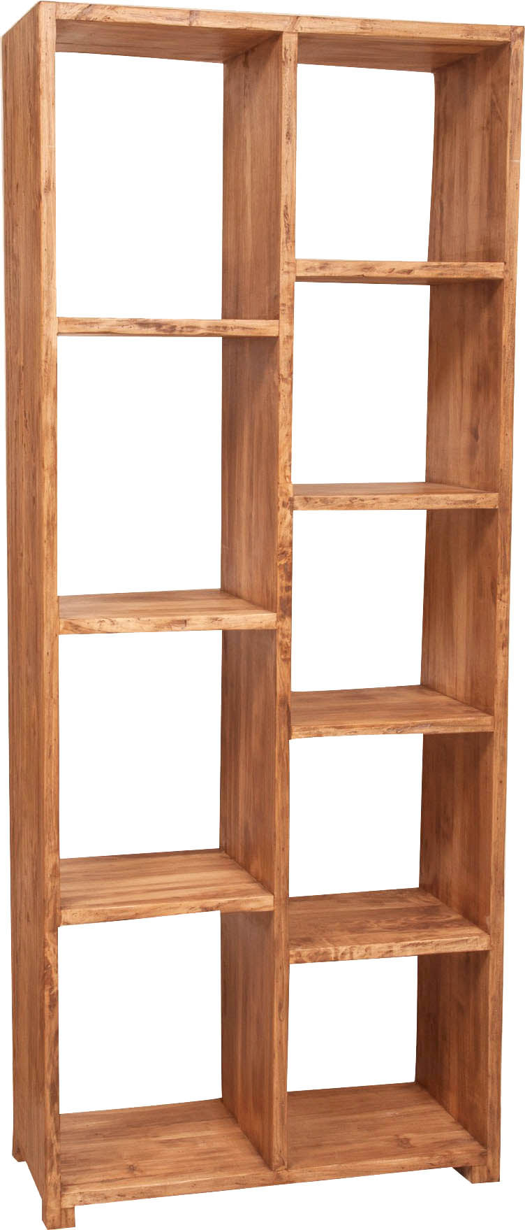 Biscottini Libreria in legno massello di tiglio finitura naturale L82xPR36xH201 cm. Made in Italy