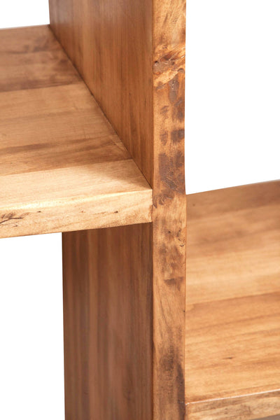 Biscottini Libreria in legno massello di tiglio finitura naturale L82xPR36xH201 cm. Made in Italy