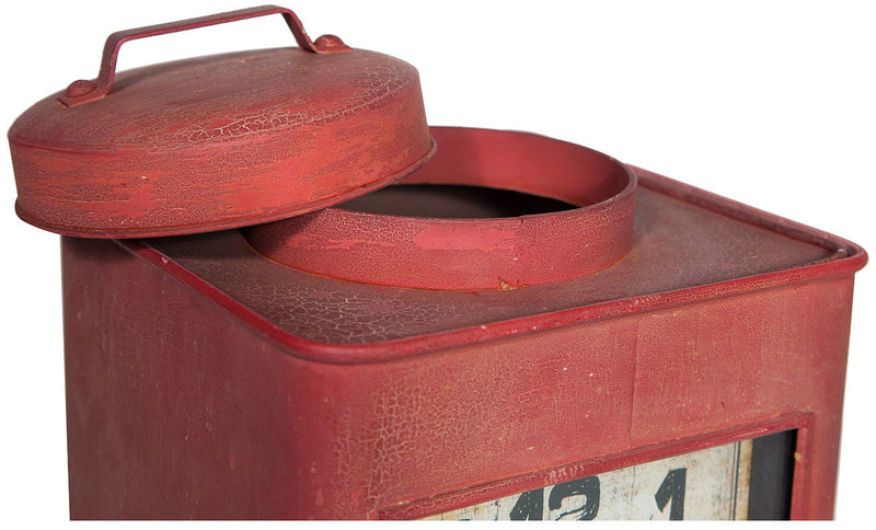 Biscottini Orologio da appoggio in ferro finitura rosso anticato L24xPR24xH39 cm