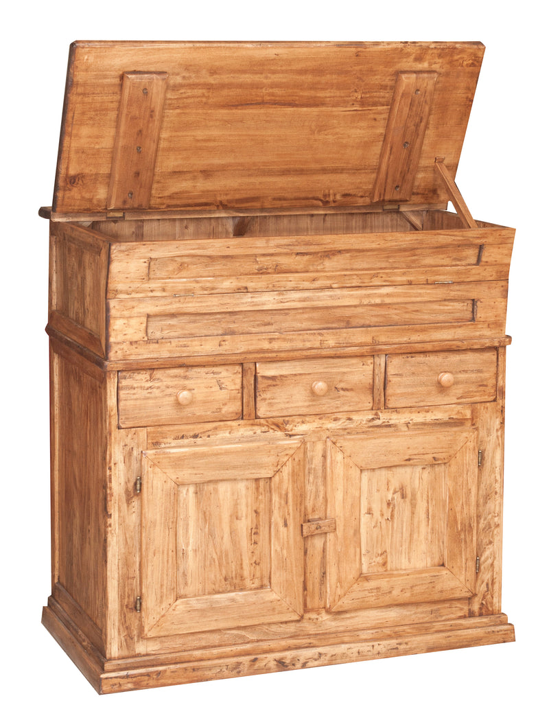 Biscottini Madia in legno massello di tiglio finitura naturale L100xPR55xH101 cm. Made in Italy