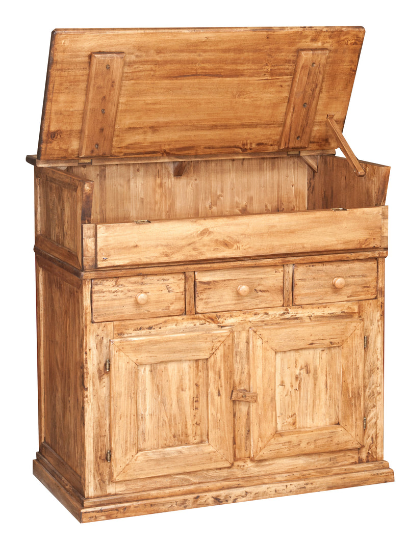 Biscottini Madia in legno massello di tiglio finitura naturale L100xPR55xH101 cm. Made in Italy