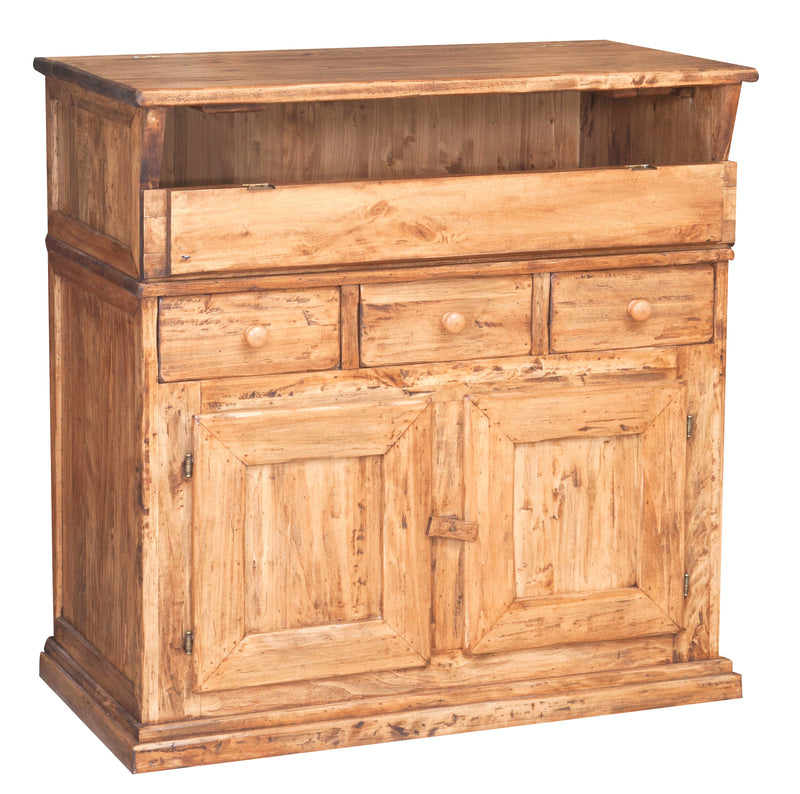 Biscottini Madia in legno massello di tiglio finitura naturale L100xPR55xH101 cm. Made in Italy