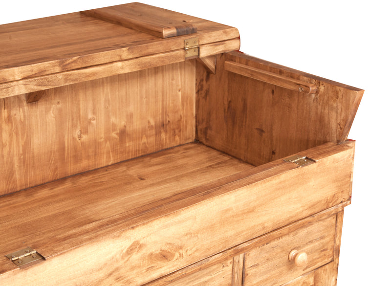 Biscottini Madia in legno massello di tiglio finitura naturale L100xPR55xH101 cm. Made in Italy