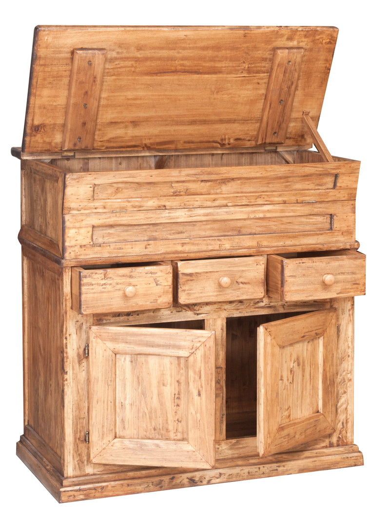 Biscottini Madia in legno massello di tiglio finitura naturale L100xPR55xH101 cm. Made in Italy