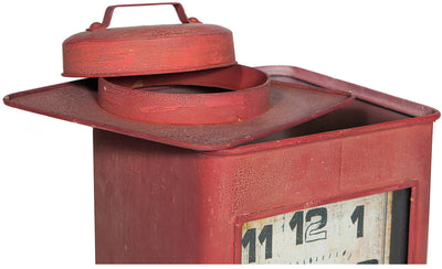 Biscottini Orologio da appoggio in ferro finitura rosso anticato L24xPR24xH39 cm