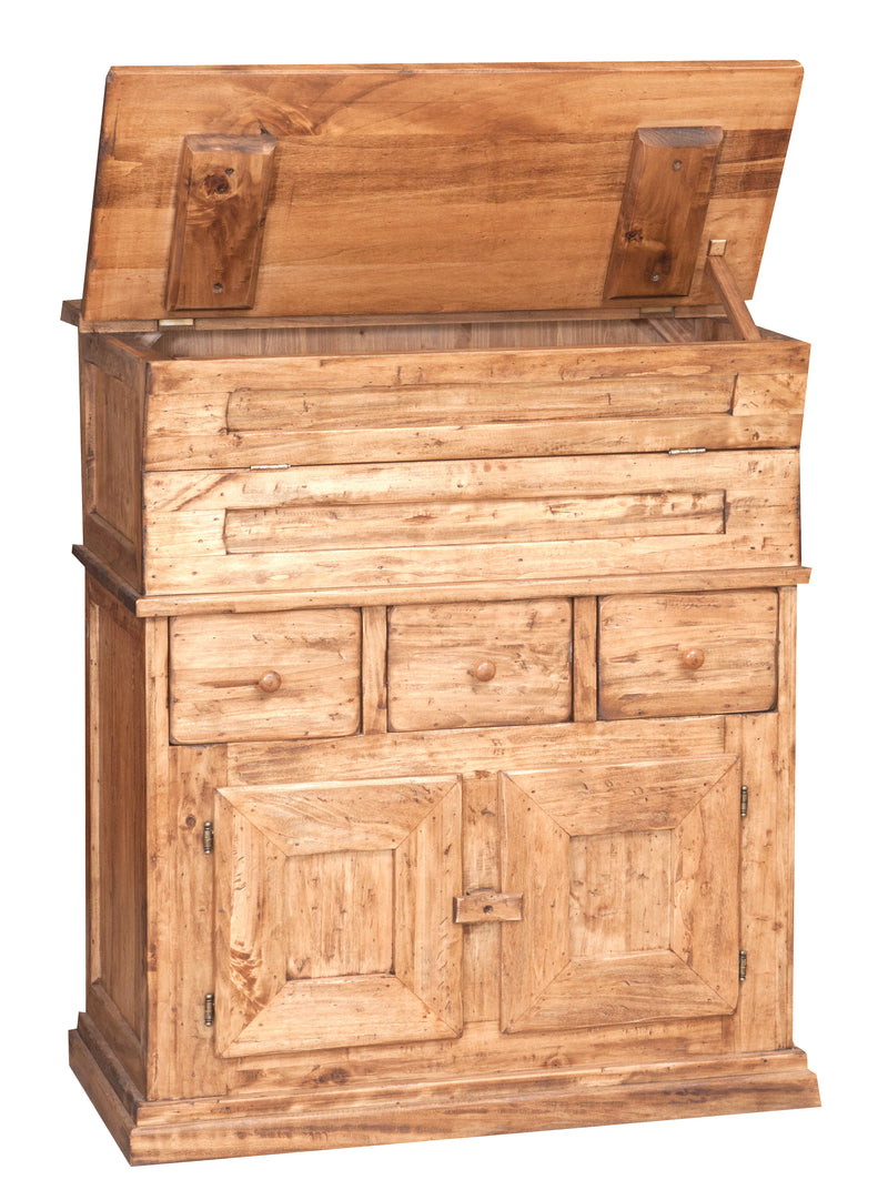 Biscottini Madia in legno massello di tiglio finitura naturale L81xPR45xH92 cm. Made in Italy