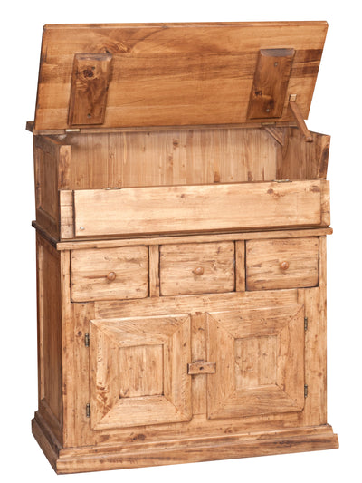 Biscottini Madia in legno massello di tiglio finitura naturale L81xPR45xH92 cm. Made in Italy