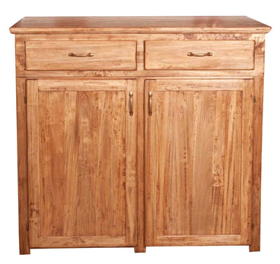 Biscottini Credenza cucina in legno massello di tiglio finitura naturale L130xPR60xH115 cm. Made in Italy