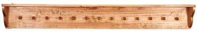Biscottini Attaccapanni a mensola in legno massello di tiglio finitura naturale L200xPR22xH27 cm. Made in Italy