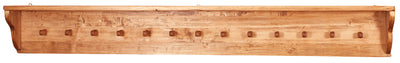 Biscottini Attaccapanni a mensola in legno massello di tiglio finitura naturale L200xPR22xH27 cm. Made in Italy