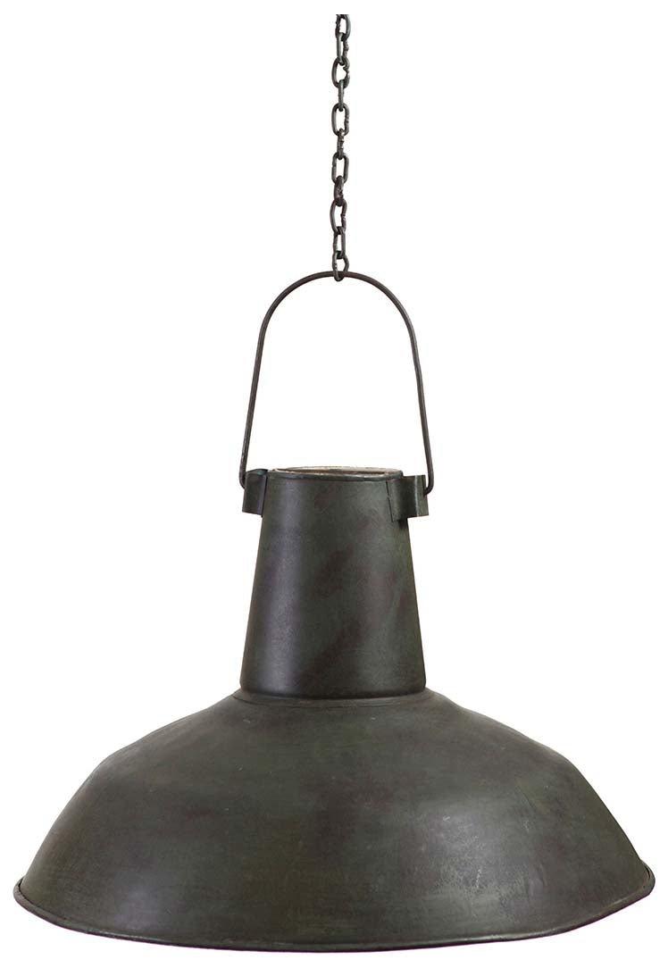 Biscottini Lampadario Industrial a sospensione non elettrificato L50xPR50xH30 cm in ferro finitura verde anticata
