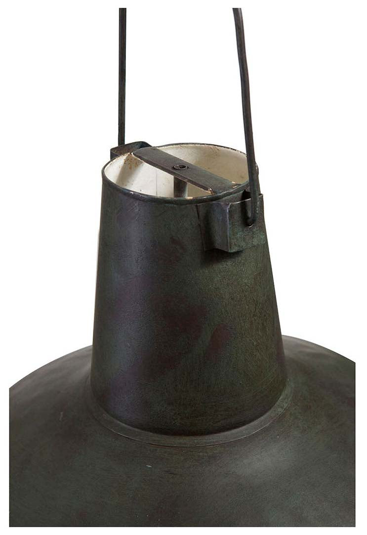 Biscottini Lampadario Industrial a sospensione non elettrificato L50xPR50xH30 cm in ferro finitura verde anticata