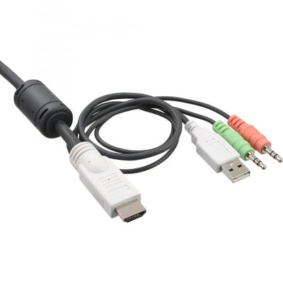 Switch KVM InLine - 2 vie - HDMI - USB - con audio - integrato. Cavo